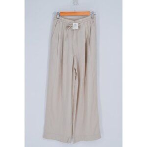 NEW Club Monaco Signature Elasticated Wide Leg Trouser Pants Cream Women's XS